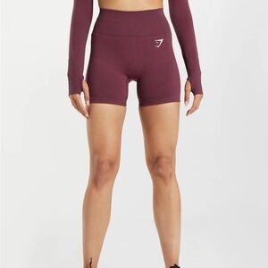 maroon gymshark vital seamless shorts